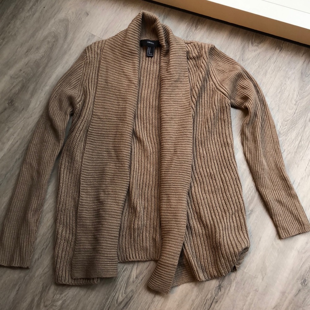 Brown colored cozy cardigan